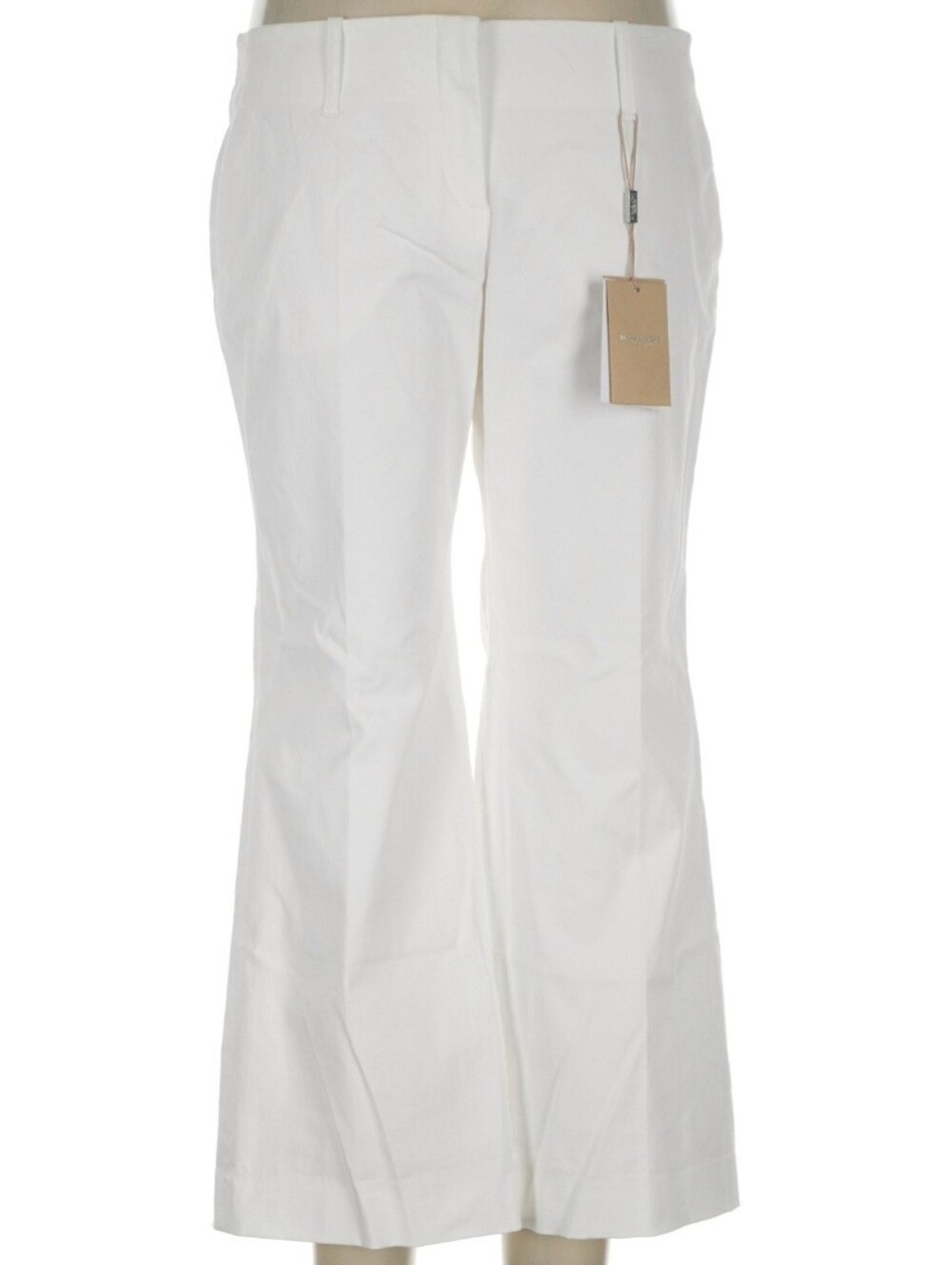 NWT Michael Kors Collection Optic White Flare Trousers - Size 10
